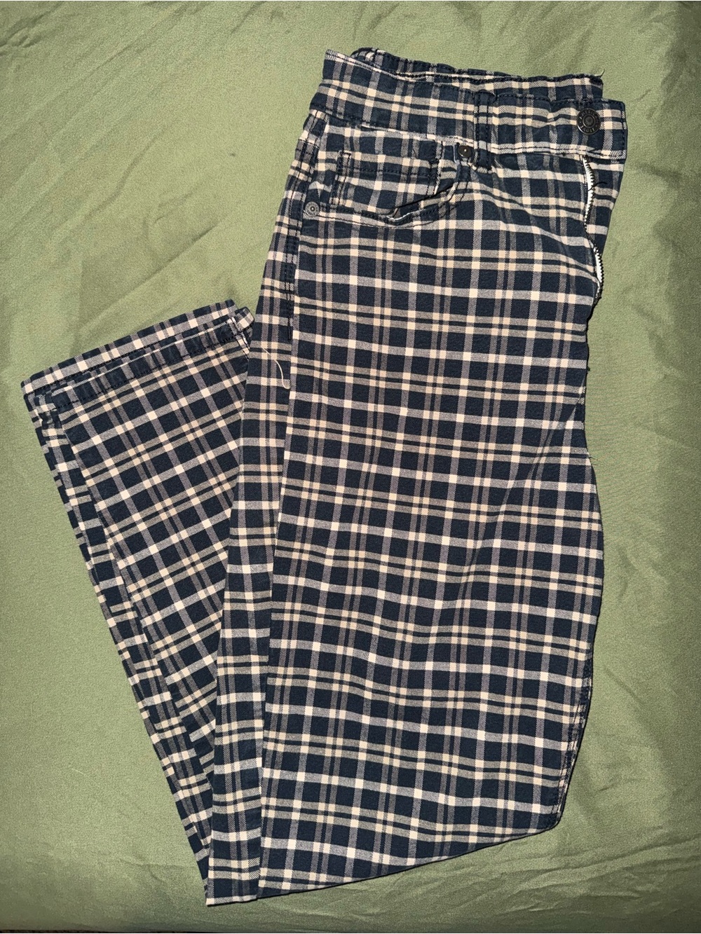 American Eagle Black & Tan Plaid Pants - Classic Casual Trousers